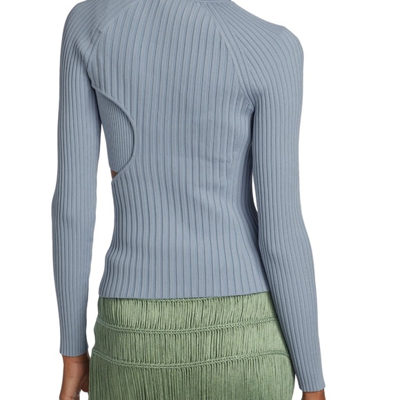 NWT JONATHAN SIMKHAI Vivianne Compact Rib Mock Neck Top - Picture 2 of 7